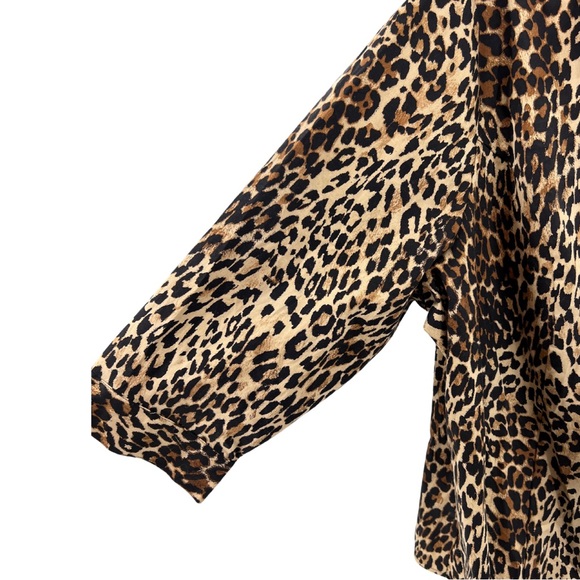Lane Bryant button up leopard print top 28 cotton plus casual office work - Picture 6 of 8